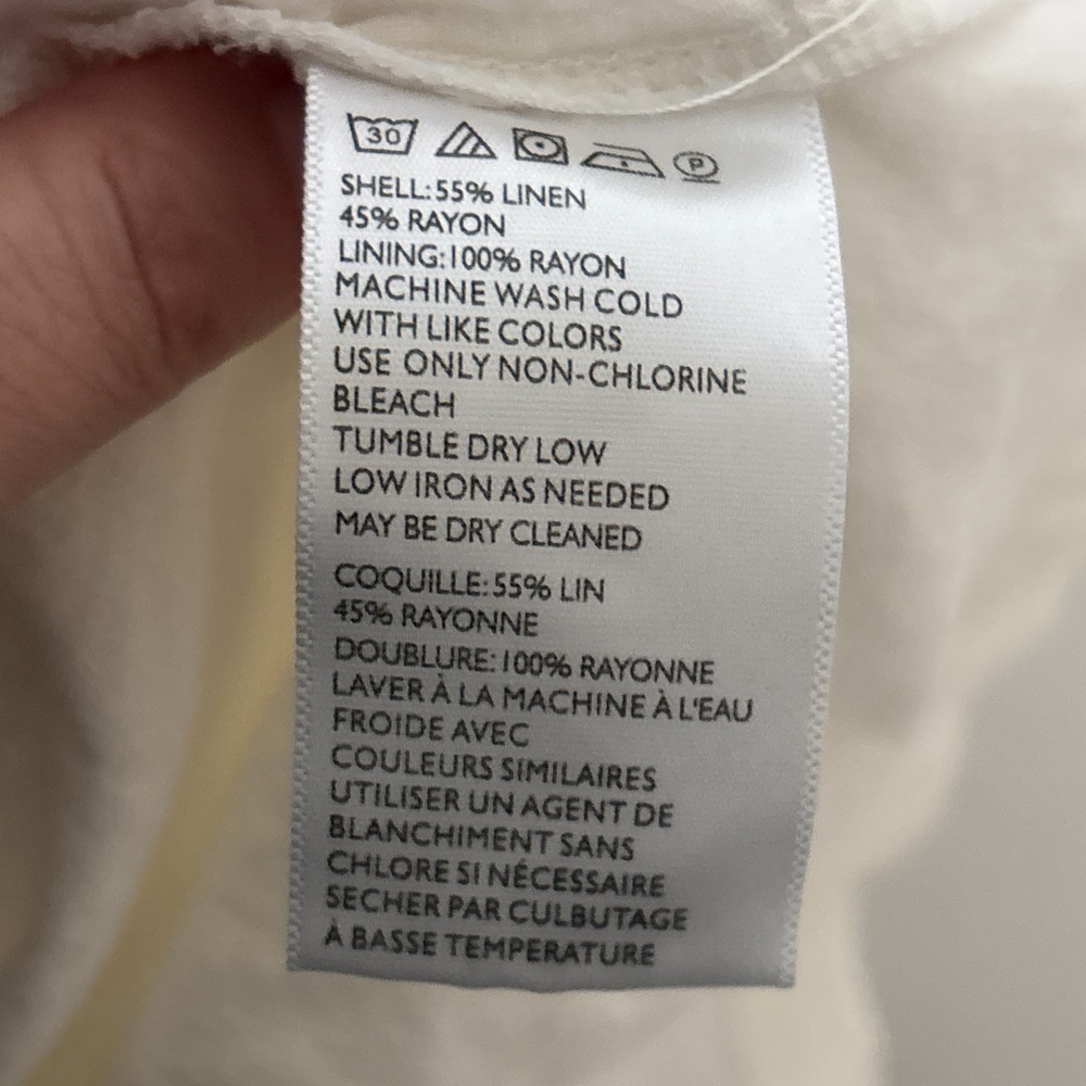 Urban Outfitter Cooperative Dress S Cream Linen Midi Sundress Summer Smocked - Picture 7 of 9